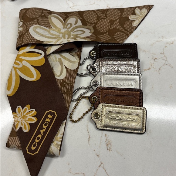 Coach Accessories - Coach Metalic Tags Scarf Bundle